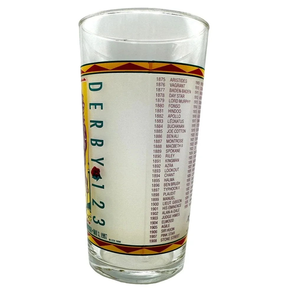 VTG 90s Kentucky Derby 123 Glass 1997 Frosted‎ Churchill Downs Horse Racing